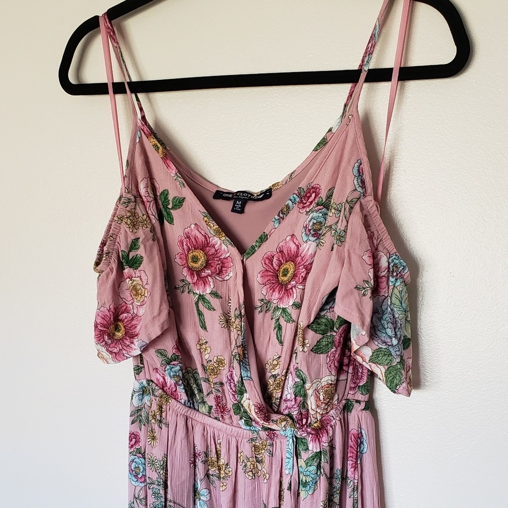 Pink floral maxi dress